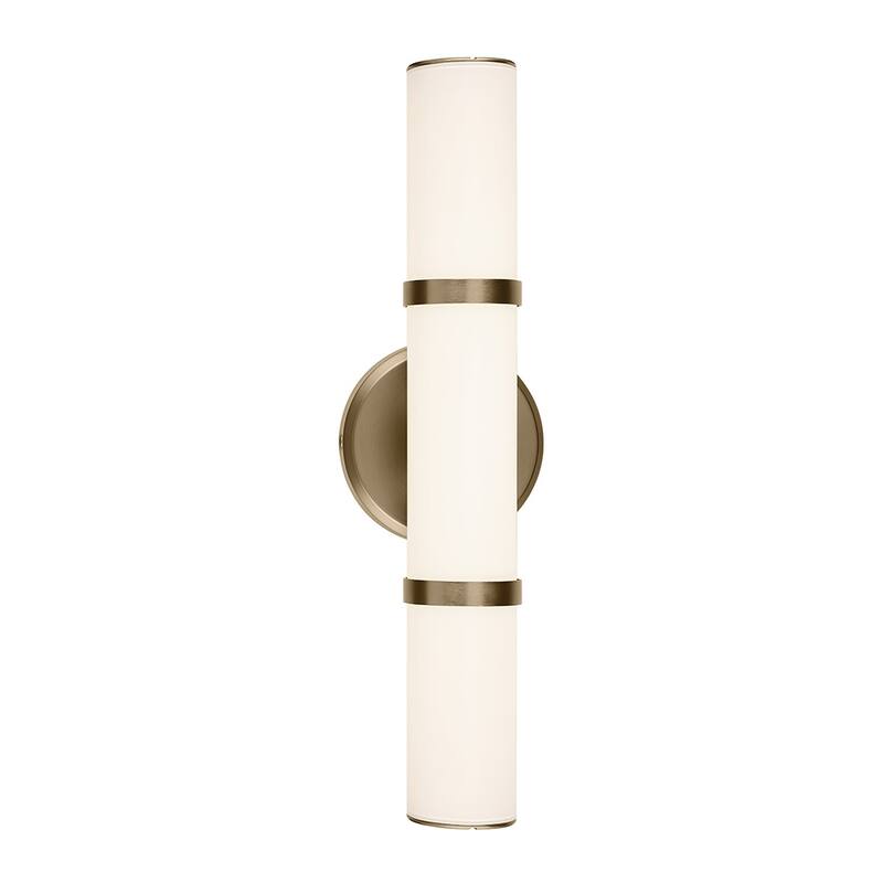 Kichler Lighting Rosh 18" Bath Bar Small LED with White Glass in Champagne Bronze