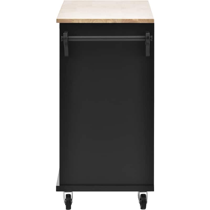 Rolling Kitchen lsland with Adjust Layer and Open Compartments