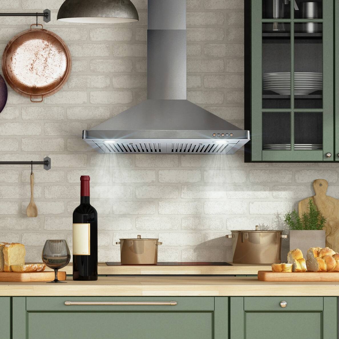 Cosmo 30 in. Ducted Wall Mount Range Hood in Stainless Steel with