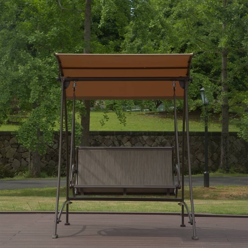 GDFStudio - Bella Outdoor Adjustable Patio Swing Chair with Steel Frame and Canopy