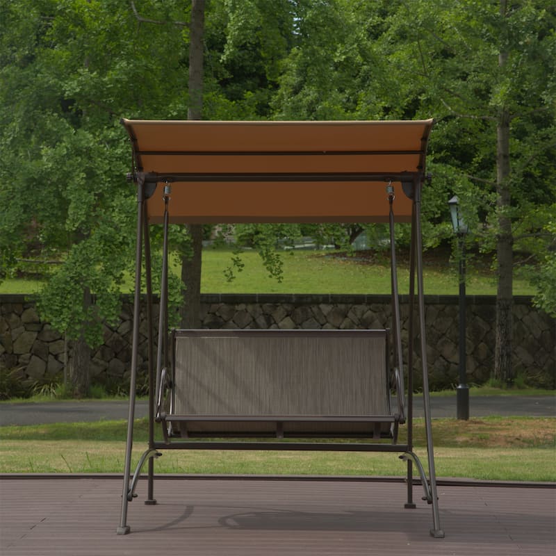 Steel 2-Seat Patio Swing with Canopy