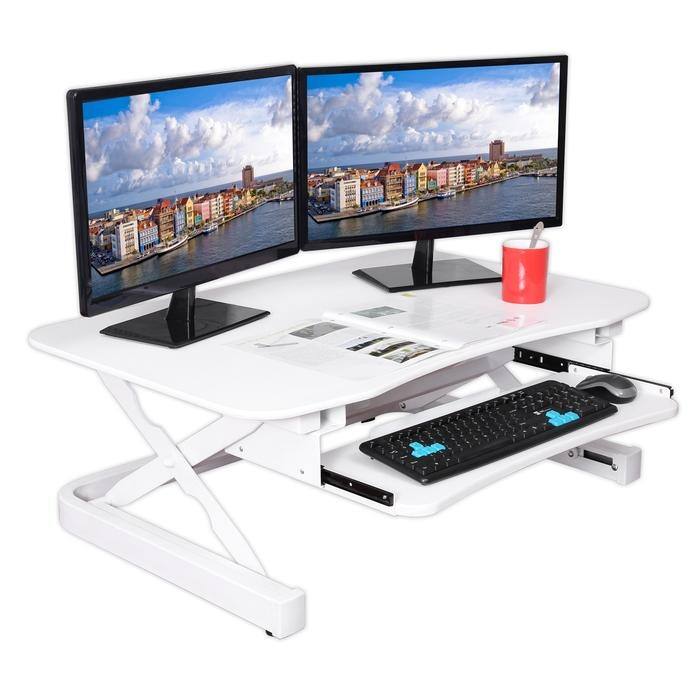 ApexDesk ZT Series Height Adjustable Sit to Stand Electric Desk Riser - White