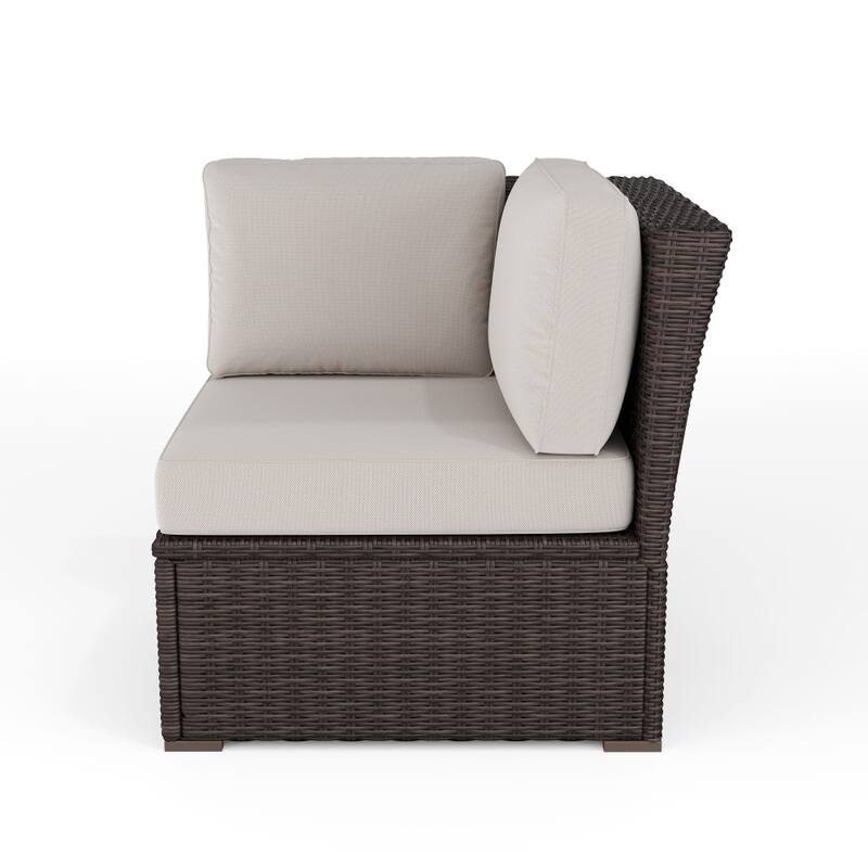 Martha Stewart Outdoor Modular Rattan Wicker Patio Sectional Sofa Corner Seat - 32"W x 32"D x 30"H