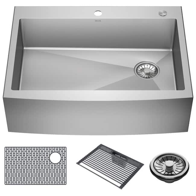 Delta 95J132-T30S Lenta 30” Retrofit Farmhouse Apron Front 16 Gauge - Stainless Steel
