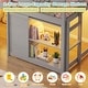 preview thumbnail 18 of 18, Gymax Twin Size Loft Bed w/ LED Lights 2 Doors Underbed Space &