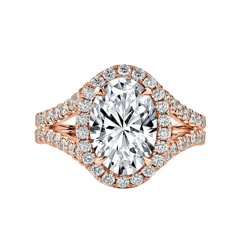 Auriya 14k Gold 2 1/2cttw Split Shank Oval Halo Diamond Engagement Ring (H-I, I1-I2)