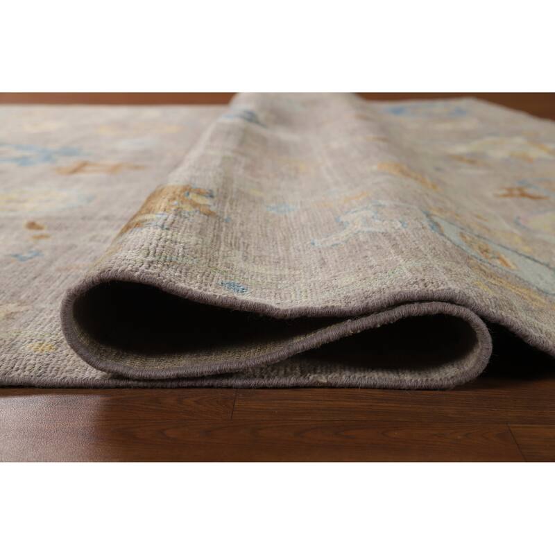 Hand Knotted Oriental 100% Wool Carpet Transitional All-Over Beige & Ivories Oushak Area Rug - 10' 2'' X 8' 0''