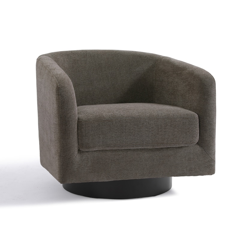 Chenille Swivel Barrel Chairs Upholstered Accent Chairs For Living Room