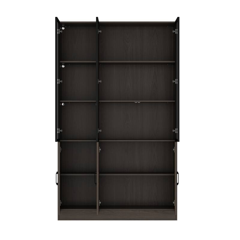 Aluminum and Glass Lighted Cabinet Customizable for Buffet/Bookshelf