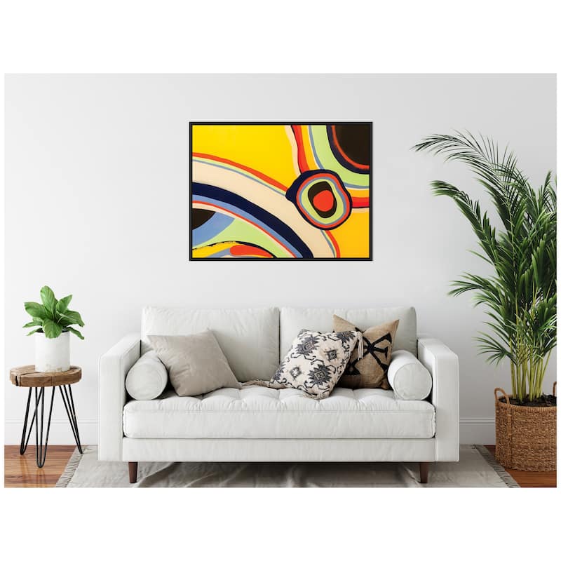 Kate and Laurel Sylvie Retro Bright Abstract True Color 2 Framed Canvas by Grant Mahr