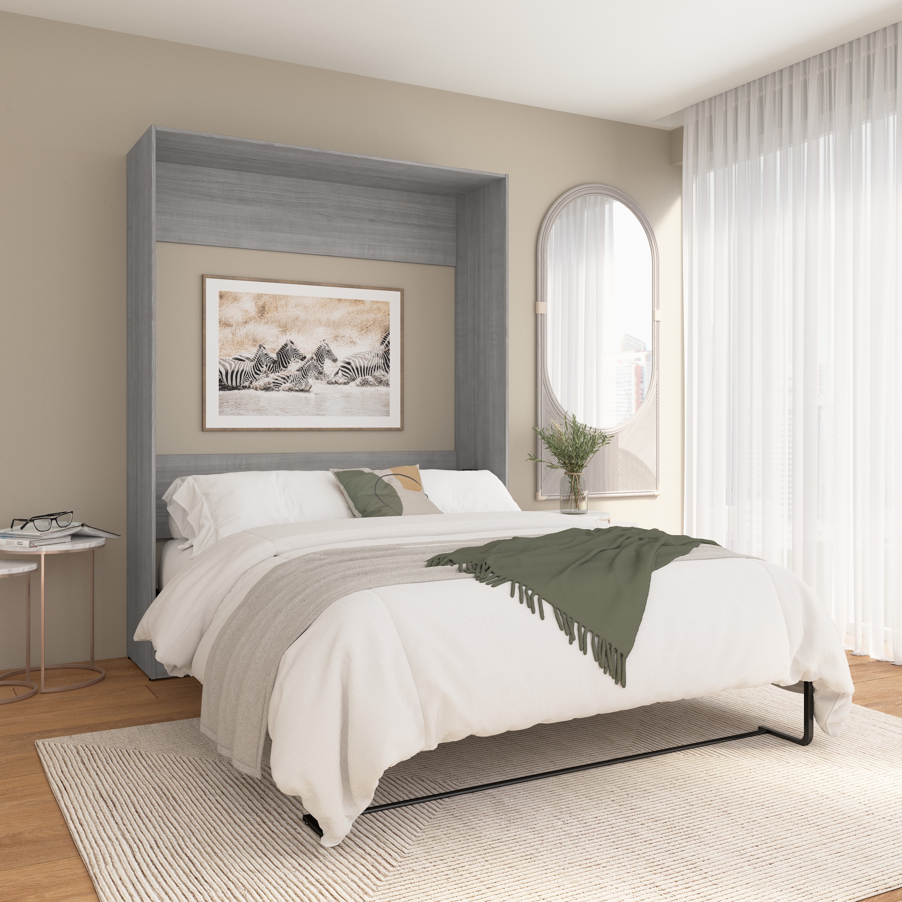 Bestar Claremont 65W Space-Saving Queen Size Murphy Bed