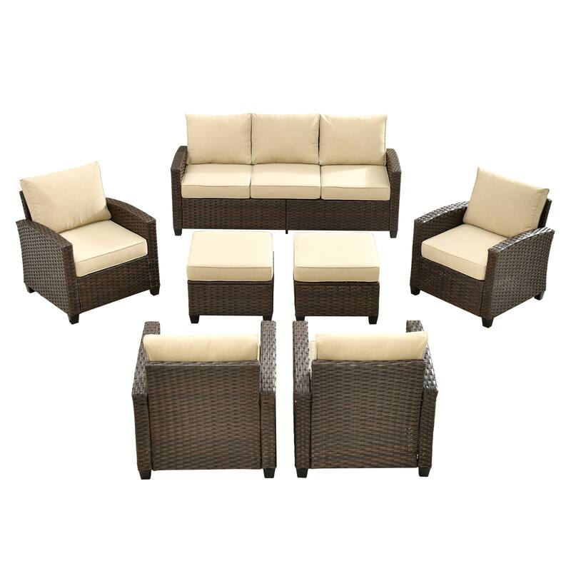 XIZZI Outdoor Patio Rattan Wicker Furniture Conversation Set