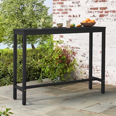 COZYMAN Casual 53.in/63.in Outdoor & Indoor Rectangular Patio Bar Table Wood Dining Table