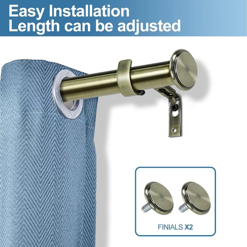 1-inch Diameter Bouton Adjustable Single Drapery Curtain Rod