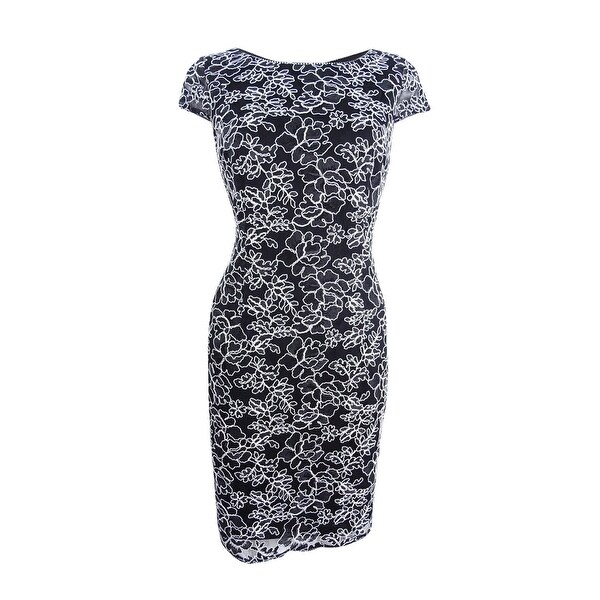 adrianna papell black and white dress