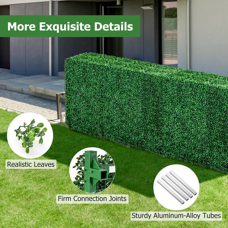 Gymax Artificial Plant Wall w/ Realistic PE Leaves Zip Ties