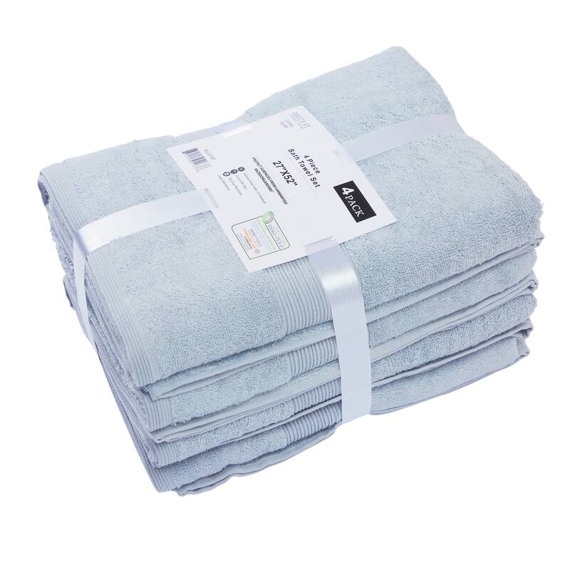Fabstyles Soft Absorbent Bath Towel, 27 x 54 Inches, Set of 4