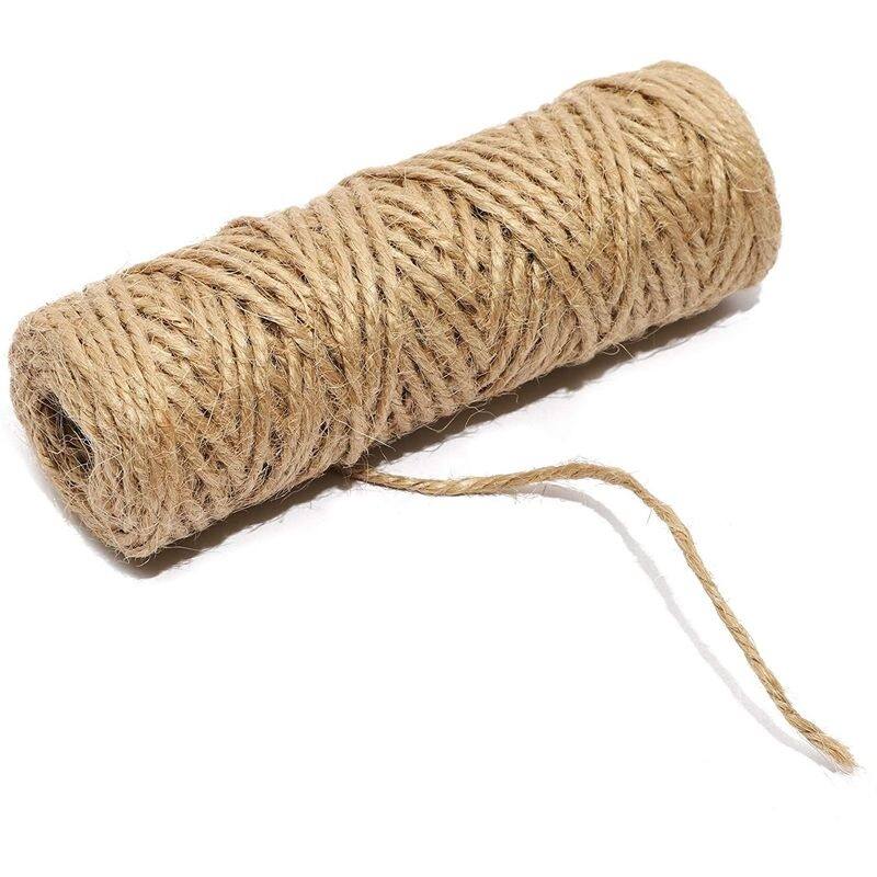 Bright Creations 50 Pack Kraft Pillow Boxes Set with 100ft Jute Twins for Wedding Party Favor