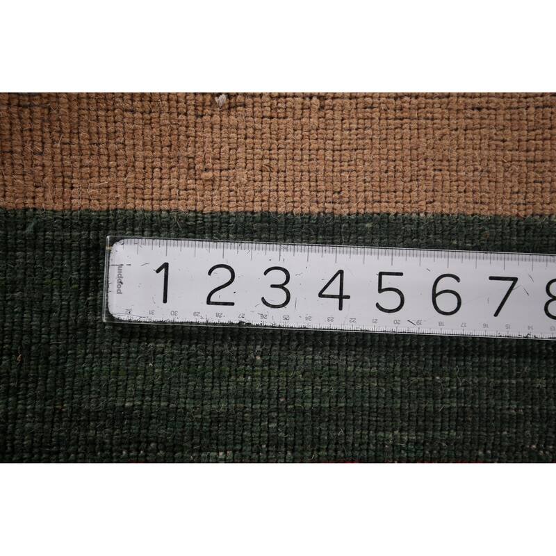 Gabbeh Indian Accent Rug Hand-Knotted Oriental Brown Wool Carpet - 3'10"x 5'8"