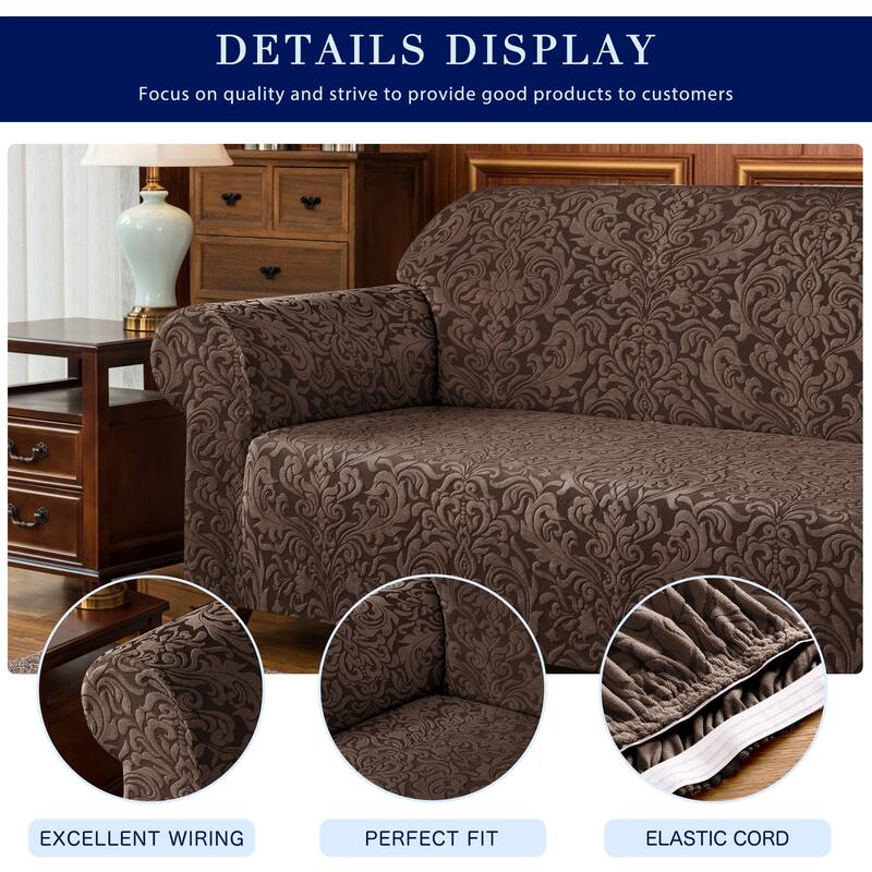 Subrtex 1 Piece Armchair Slipcover Jacquard Damask Spandex Furniture Protector