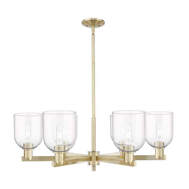 Innovations Lighting Endless Possibilities Arcadia - Bella - 6 Light 35" Stem Hung Chandelier - Antique Brass/Clear