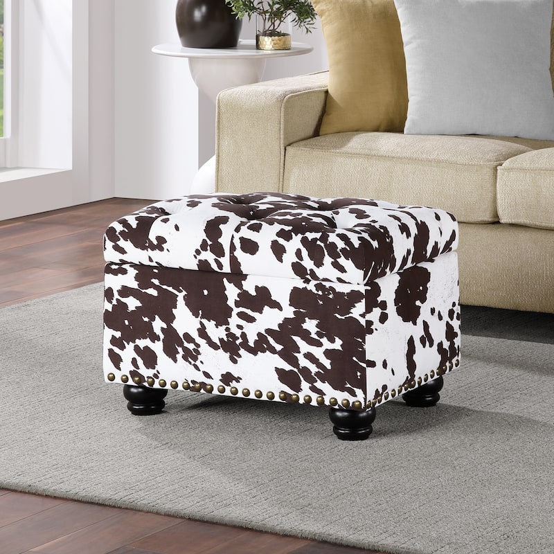 Upholstered Storage Ottoman with Hidden Compartment and Cushion Top for Seating, Storage and Stylish Décor