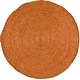 preview thumbnail 25 of 40, Hand-Woven Camino Jute Area Rug 3' Round - Orange