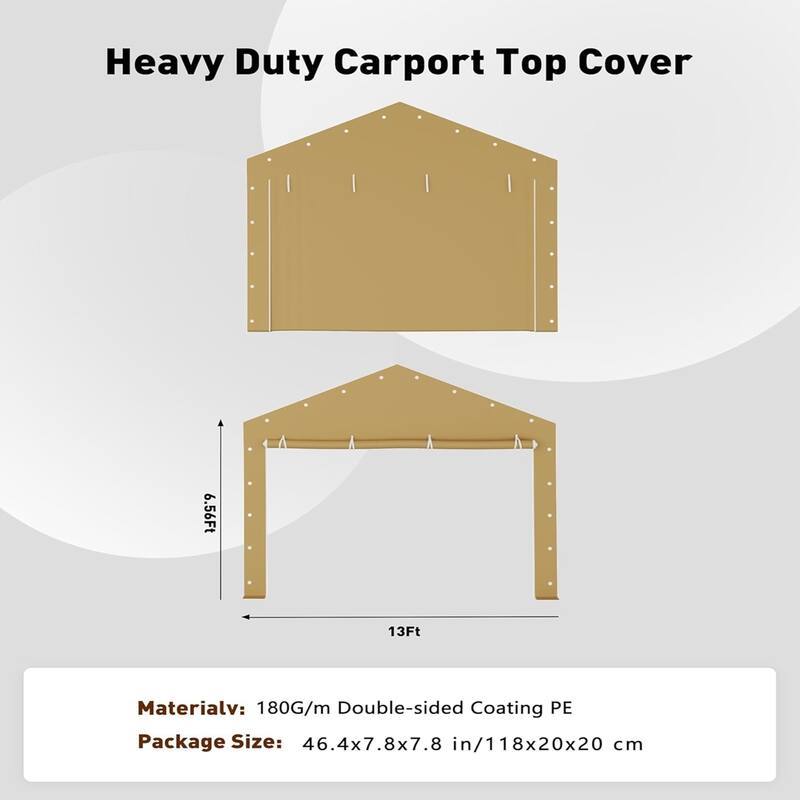 Replacement Zipper Doors for 10x20FT Portable Garage Zipper Doors Only No Frame Included Yellow