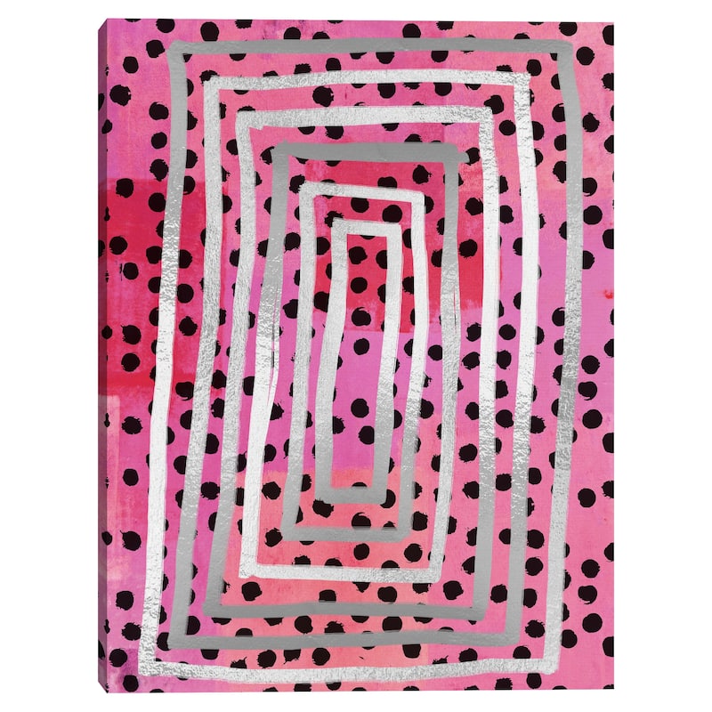 Dot Maze Pink Canvas Art Print
