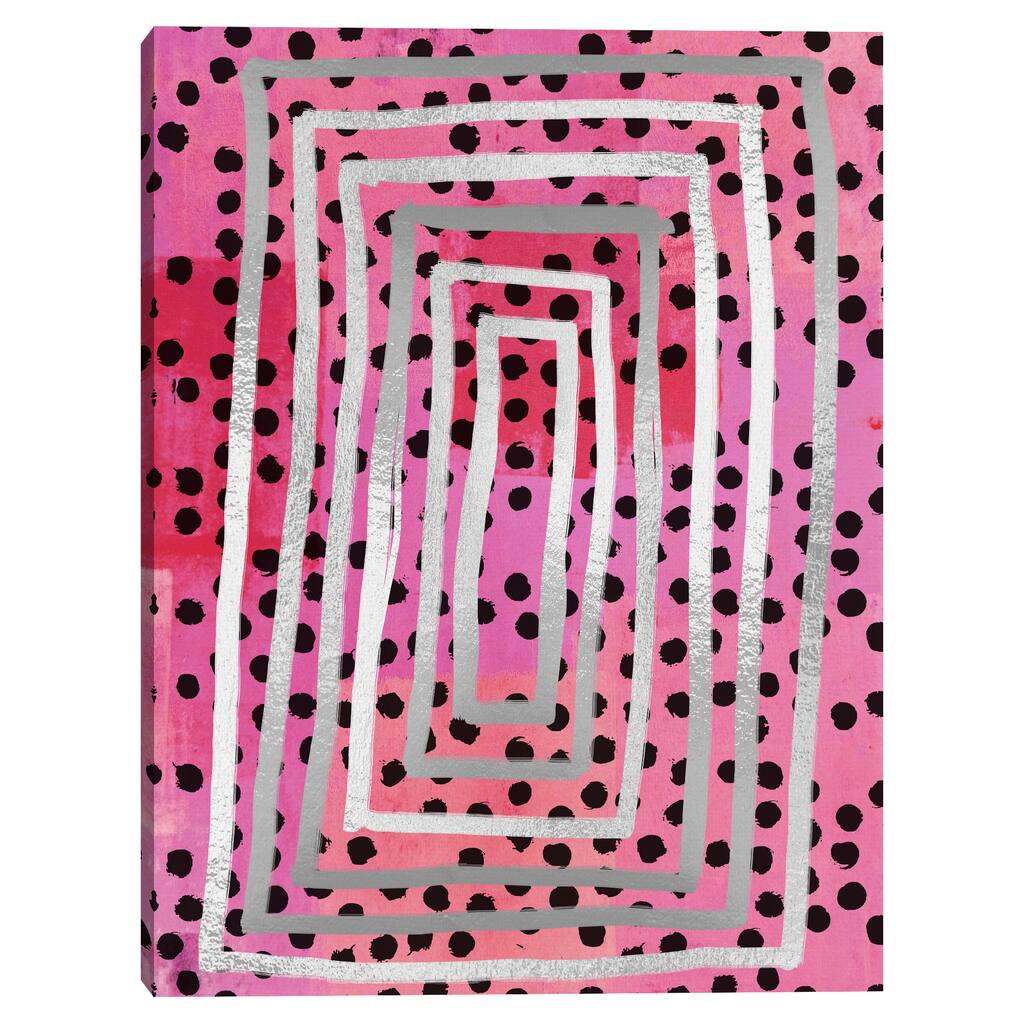 Dot Maze Pink Canvas Art Print