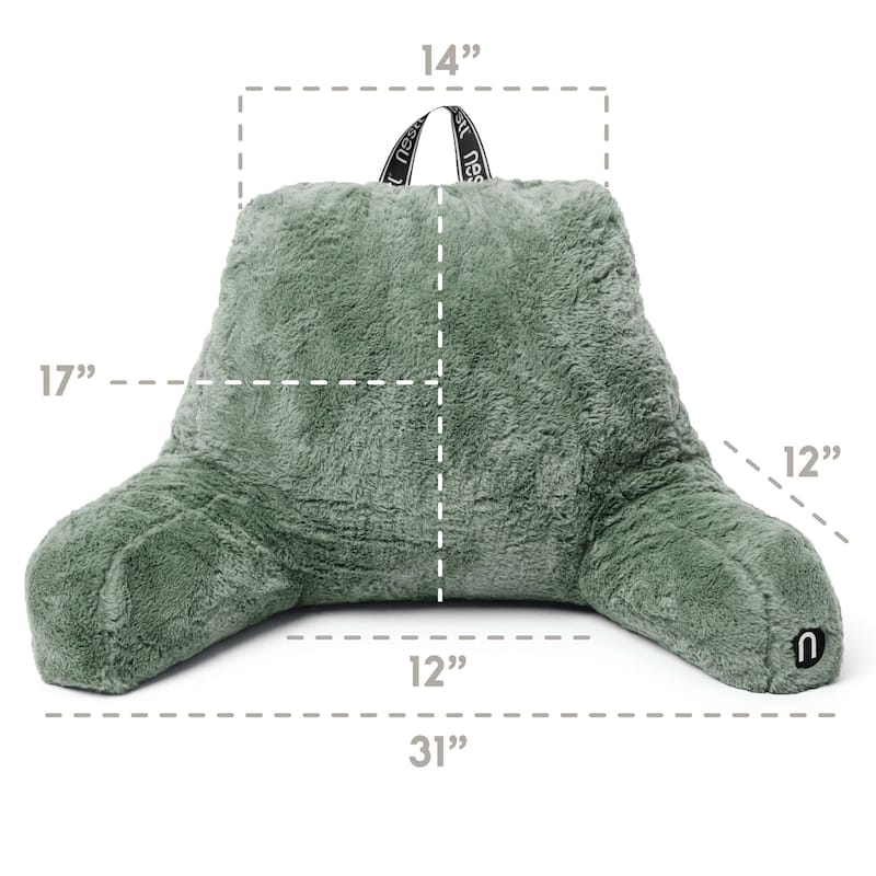 Emperyan Fur Reading Pillow with Laptop Lap Desk