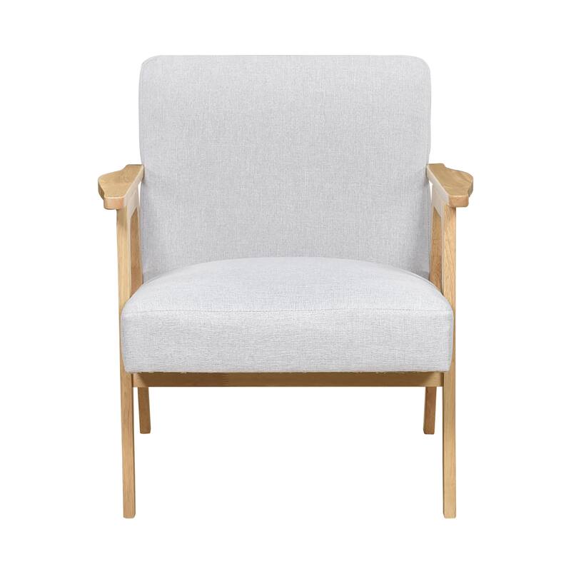 Dean 27" Textured Fabric Accent Chair - Solid Rubberwood Frame