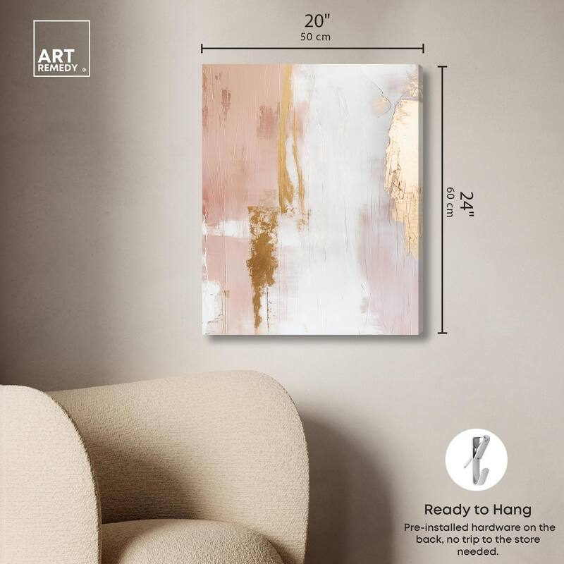 Golden Glow on Pink Canvas by Art Remedy, Gallery Wrapped
