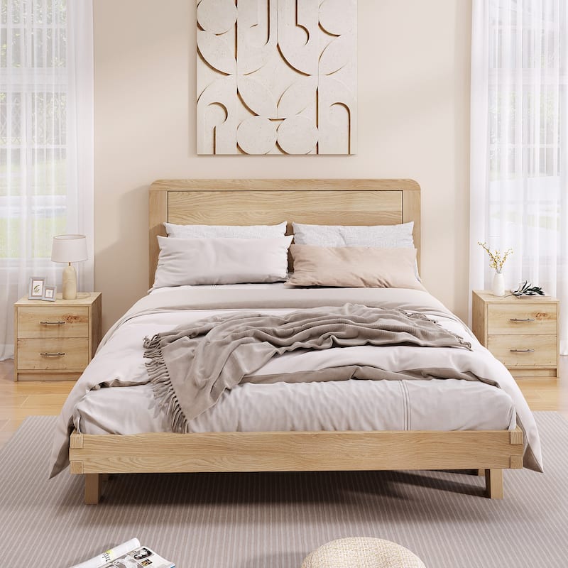 Gymax 2-Drawer Nightstand Modern Bedside Table w/ Storage for Living