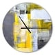 preview thumbnail 8 of 9, Designart 'Grey and Yellow Blur Abstract' Oversized Modern Wall CLock 16 in. wide x 16 in. high