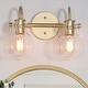 preview thumbnail 13 of 51, Modern 3-Light Bathroom Vanity Light Minimal Globe Glass Wall Sconce 2-Light/ 13" - LightGold