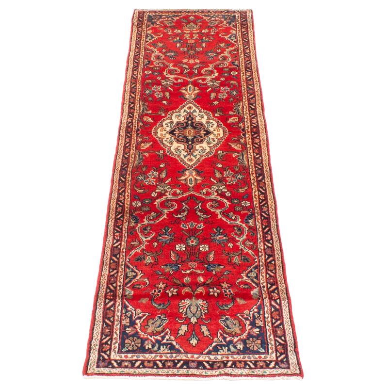 ECARPETGALLERY Hand-knotted Andelz Red Wool Rug - 2' 6" x 9' 9"
