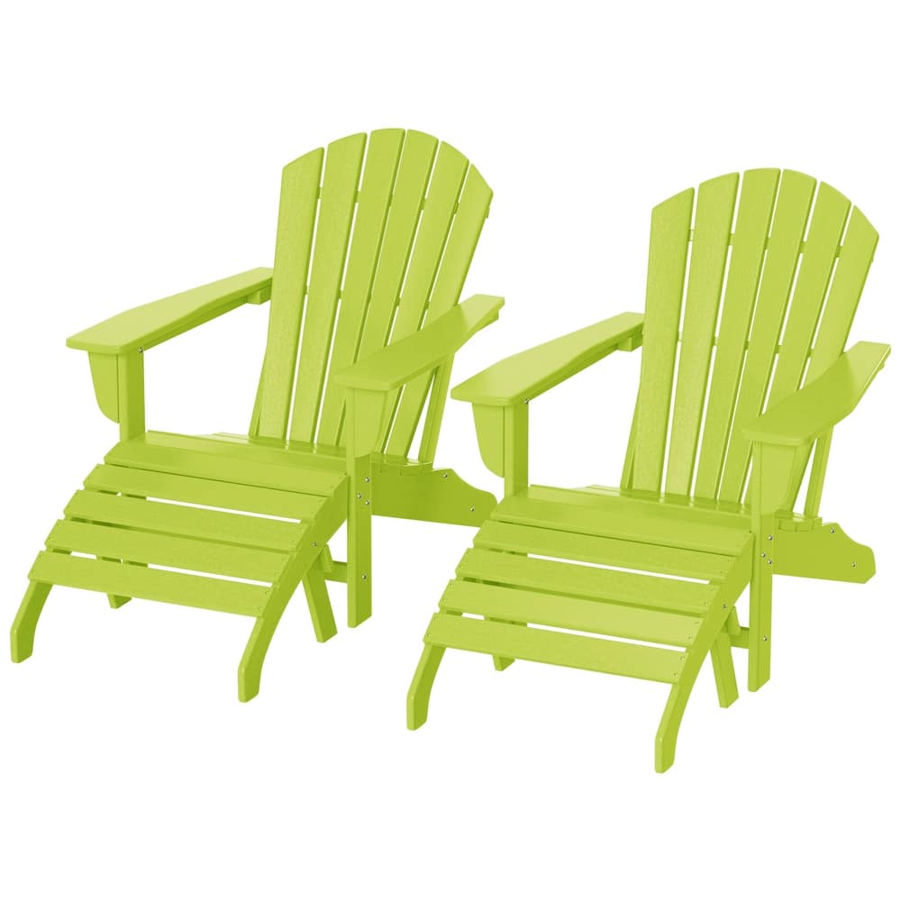 Altura Outdoor Eco-Friendly All Weather Adirondack Chairs with Ottomans (4-Piece Conversation Set)