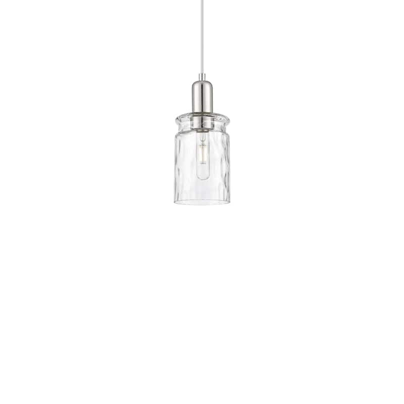 Innovations Lighting 716-1P-11-5 Candor Pendant Candor 5" Wide Mini - Polished Nickel / Clear Waterglass