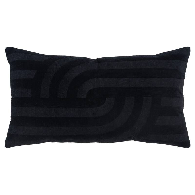 Rizzy Home Transitional Down Filled Decorative Pillow 14"x26" - Black