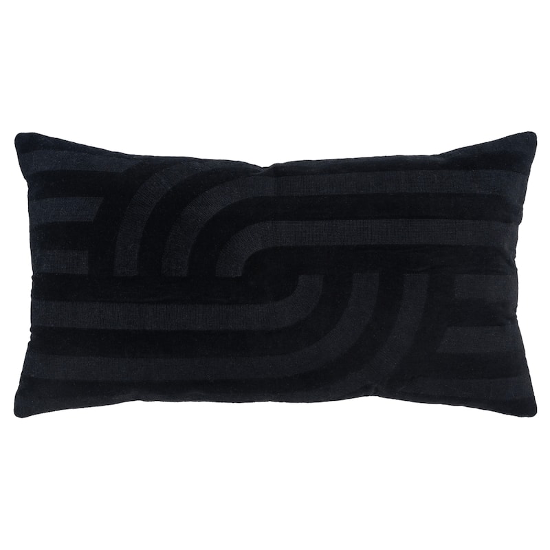 Rizzy Home Transitional Poly Filled Decorative Pillow 14"x26" - Black