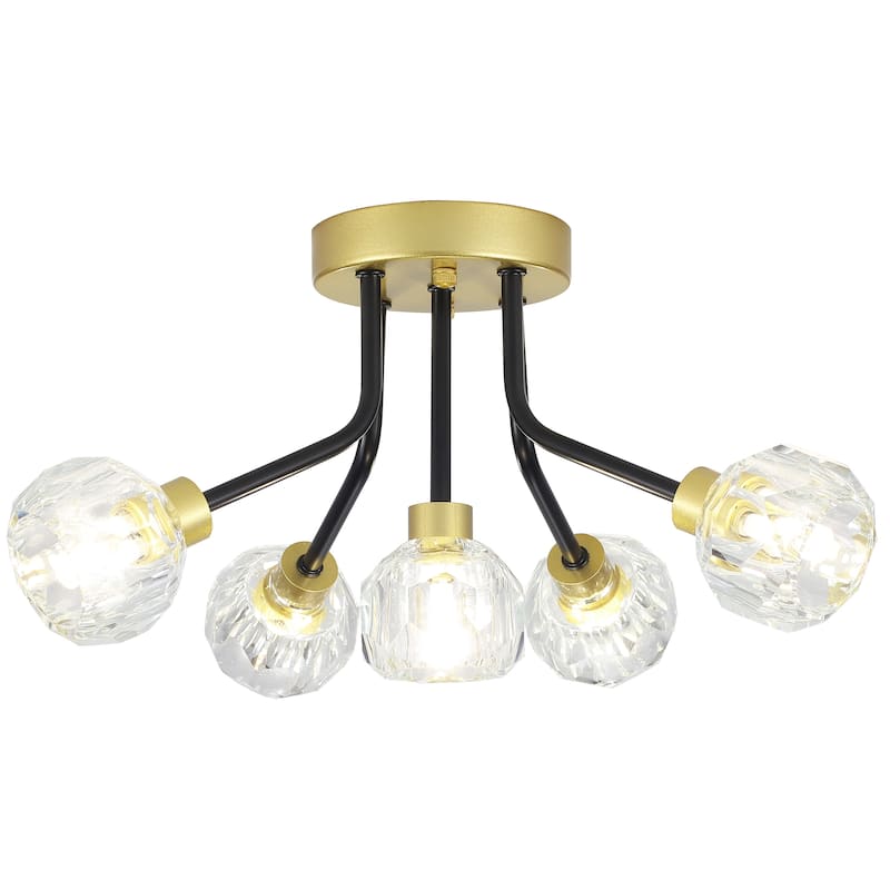 5-Light Semi Flush Mount Chandelier for Hallway Entryway Dining Room