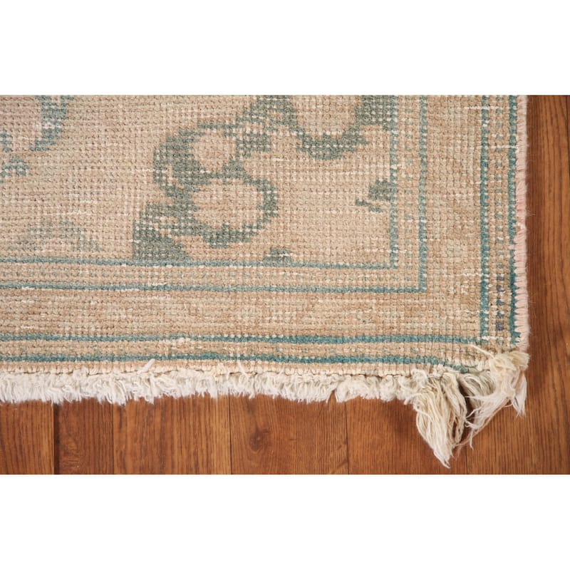 Hand Knotted Oriental 100% Wool Carpet Traditional Medallion Peach Tabriz Area Rug - 4' 8'' X 3' 2''