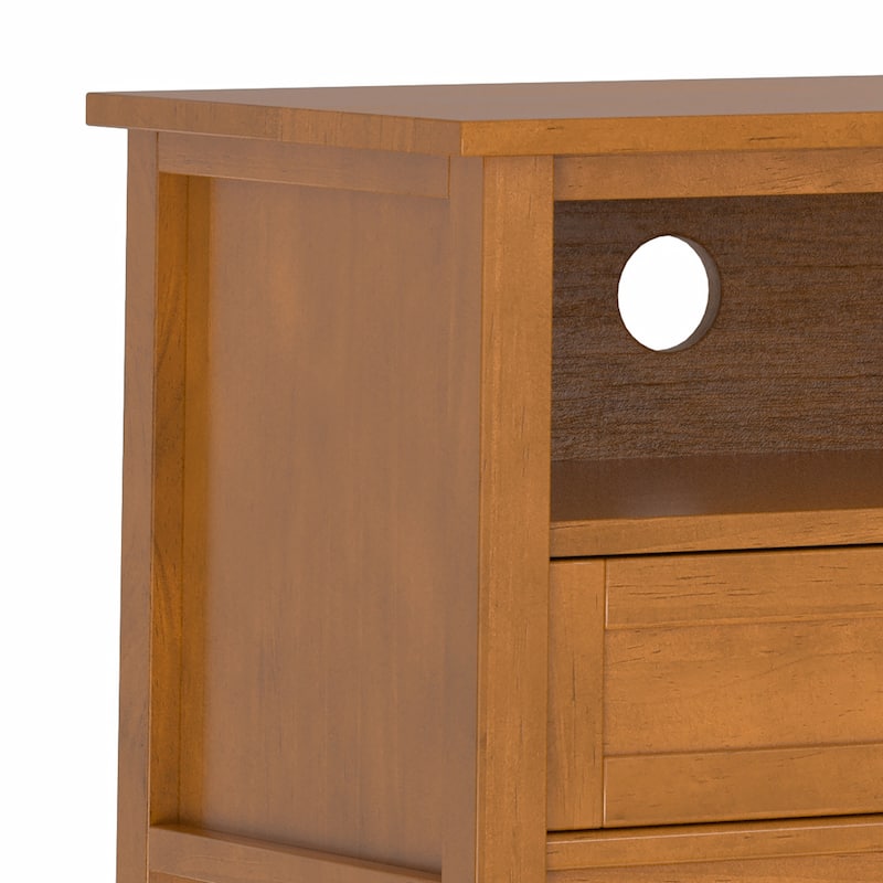 WYNDENHALL Norfolk SOLID WOOD 72" Wide Transitional TV Media Stand For TVs up to 80" - 18" d x 72" w x 20" h