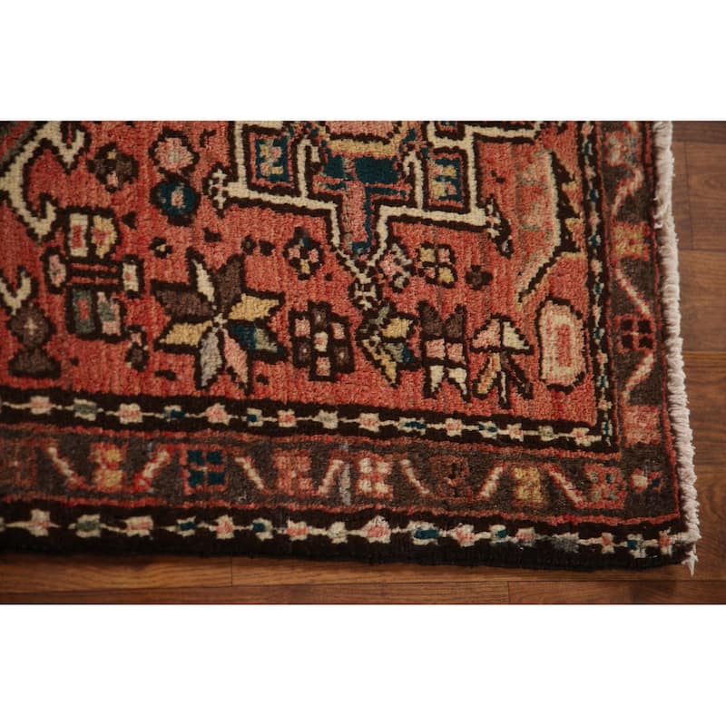 Vegetable Dye Gharajeh Persian Vintage Runner Rug Handmade Wool Carpet - 2'3"x 10'3"