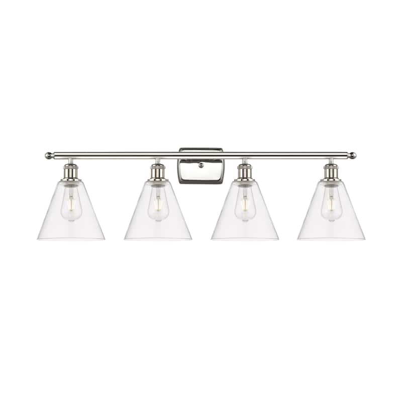 Innovations Lighting 516-4W-11-38 Berkshire Vanity Berkshire 4 Light - Polished Nickel / Clear