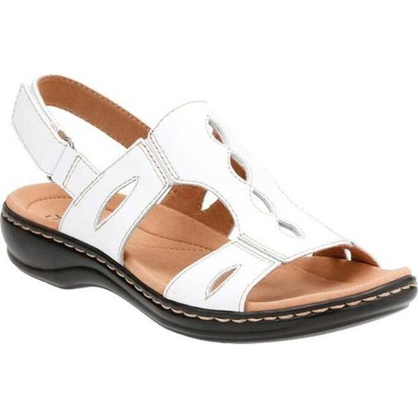 Shop Clarks Women S Leisa Lakelyn Cutout Slingback White Leather Overstock 14201474