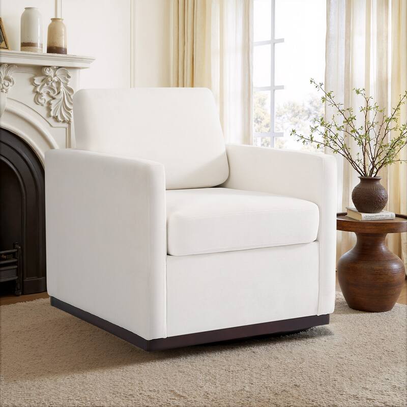 uixe Modern Upholstered Swivel Accent Chair with Pocket Spring Seat