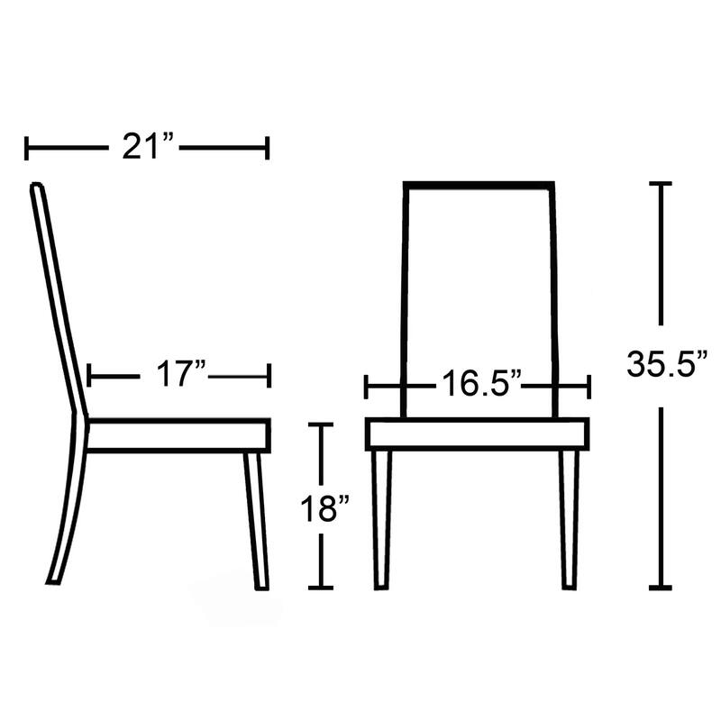 Urban Style Solid Wood Leatherette Padded Parson Chair, Set of 2