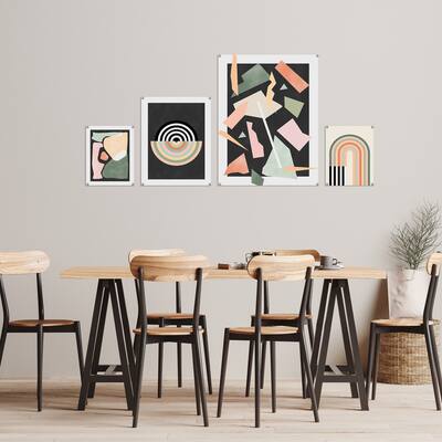 Americanflat Mid Century Modern Geometric Green & Pink by The Print Republic